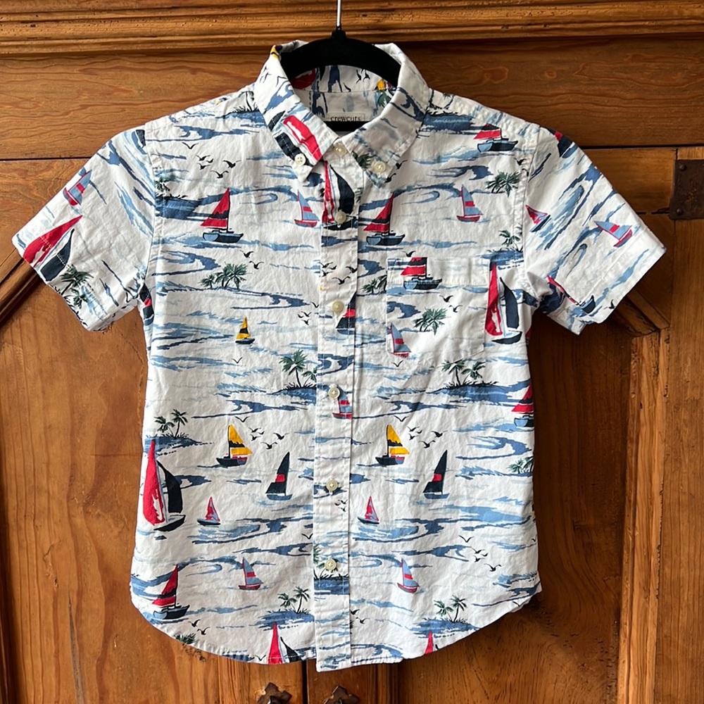 Boys crewcuts sailboats shirt